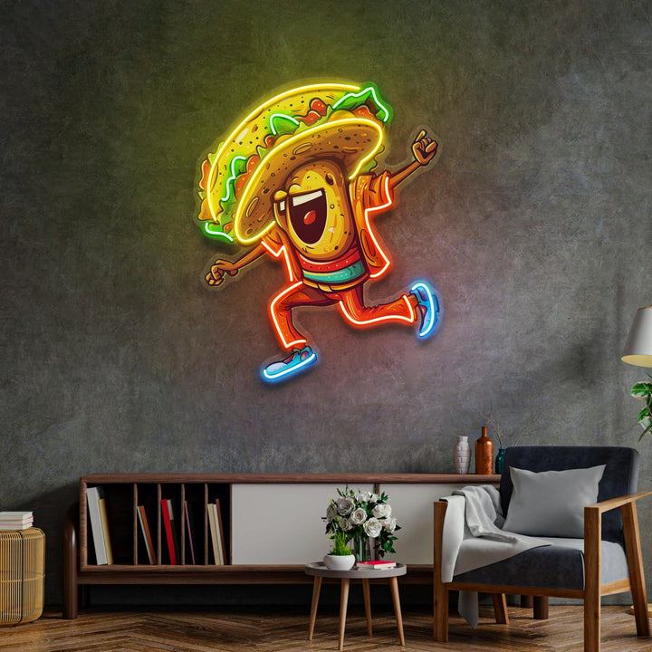 Taco Dancing LED Neon Sign Light Pop Art