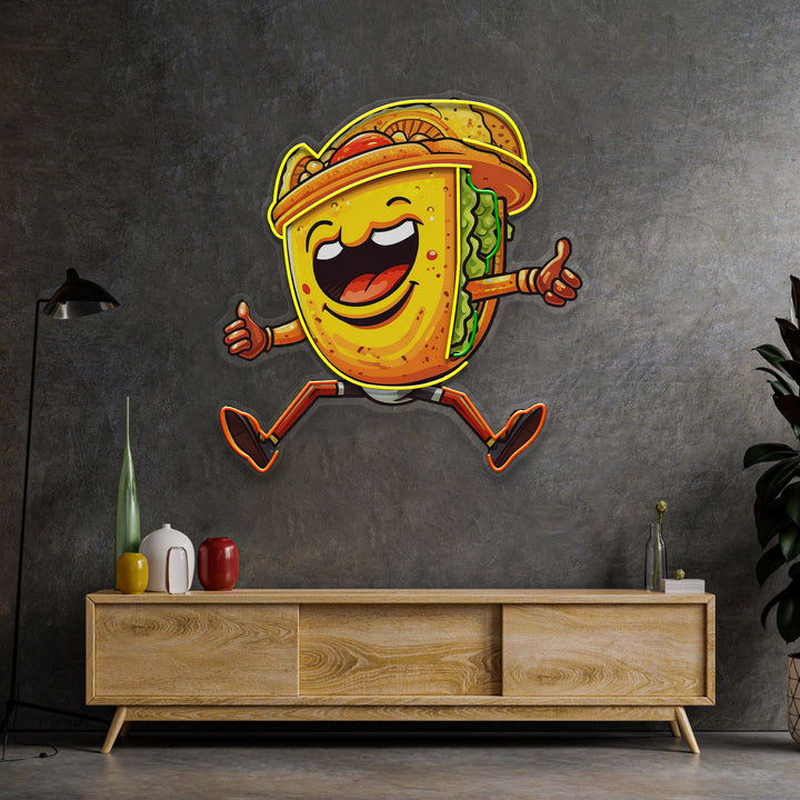 Taco Disco Dancing LED Neon Sign Light Pop Art