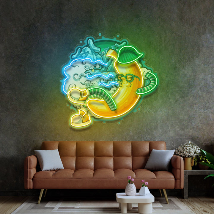 Banana Mint Cartoon LED Neon Sign Light Pop Art