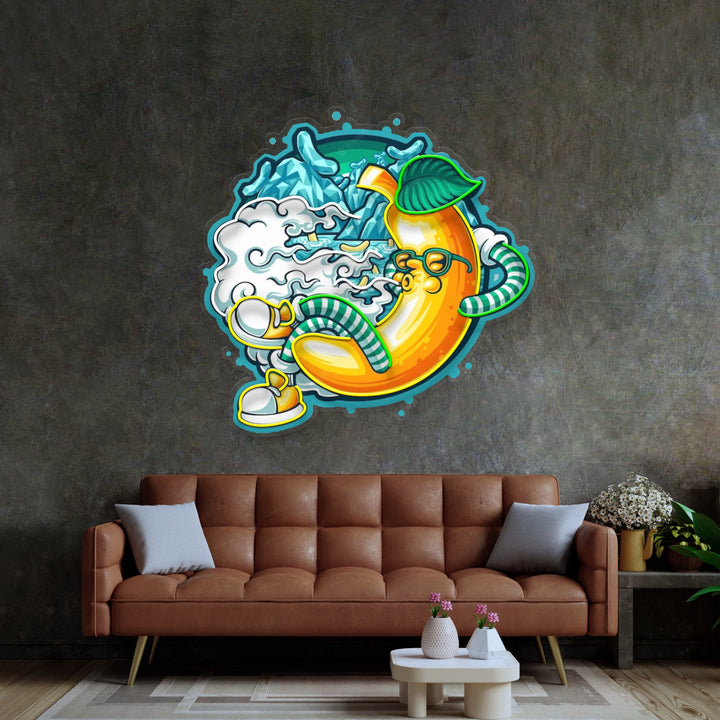 Banana Mint Cartoon LED Neon Sign Light Pop Art