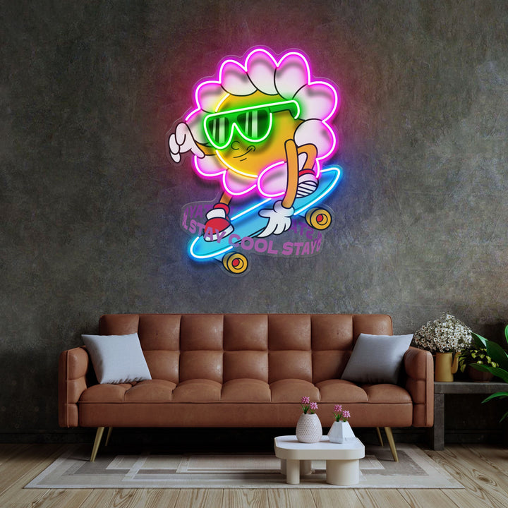 Daisy Flower Groovy LED Neon Sign Light Pop Art