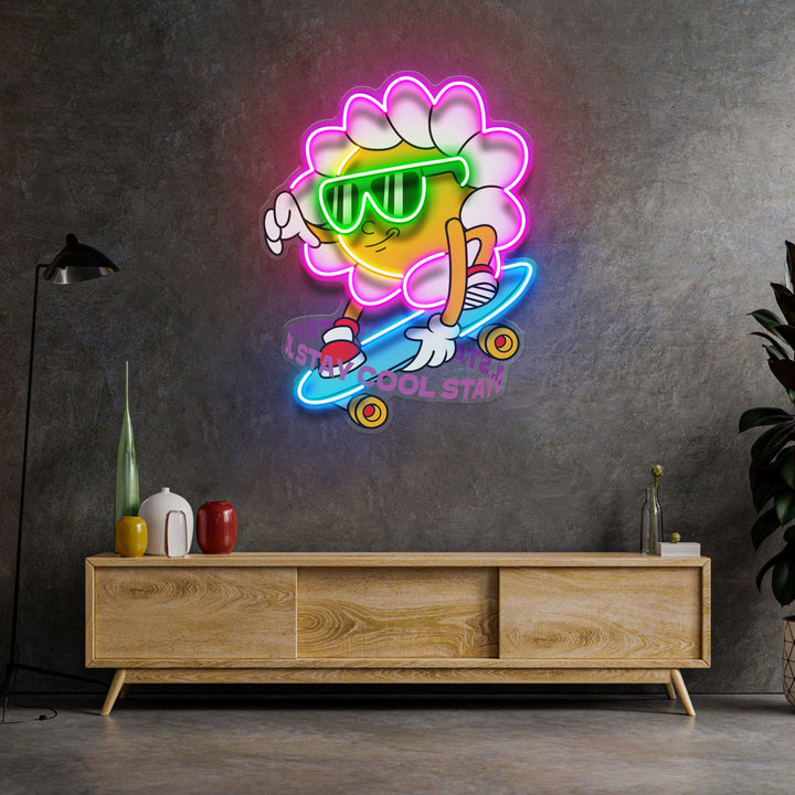 Daisy Flower Groovy LED Neon Sign Light Pop Art