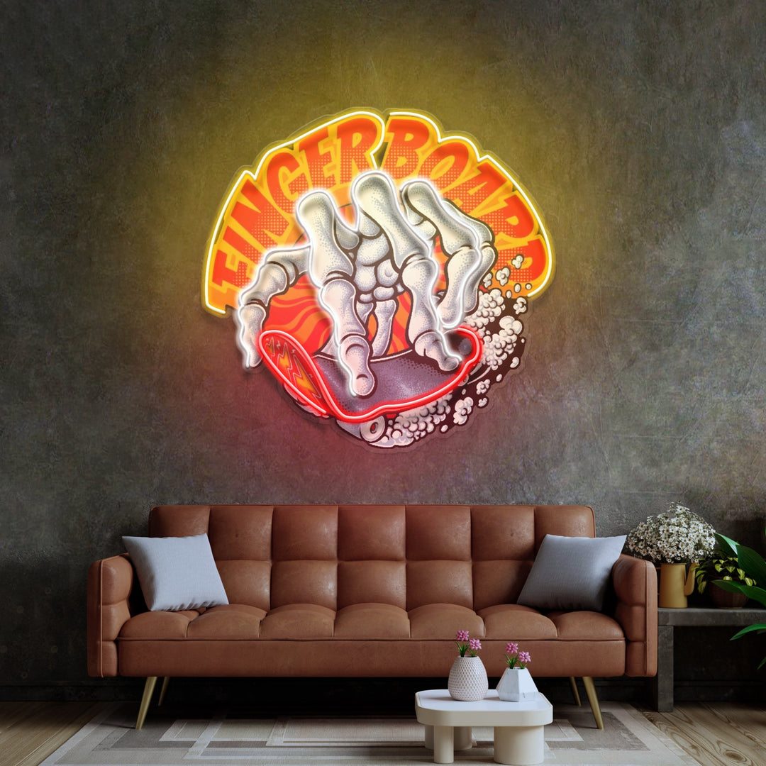 Fingerboard LED Neon Sign Light Pop Art