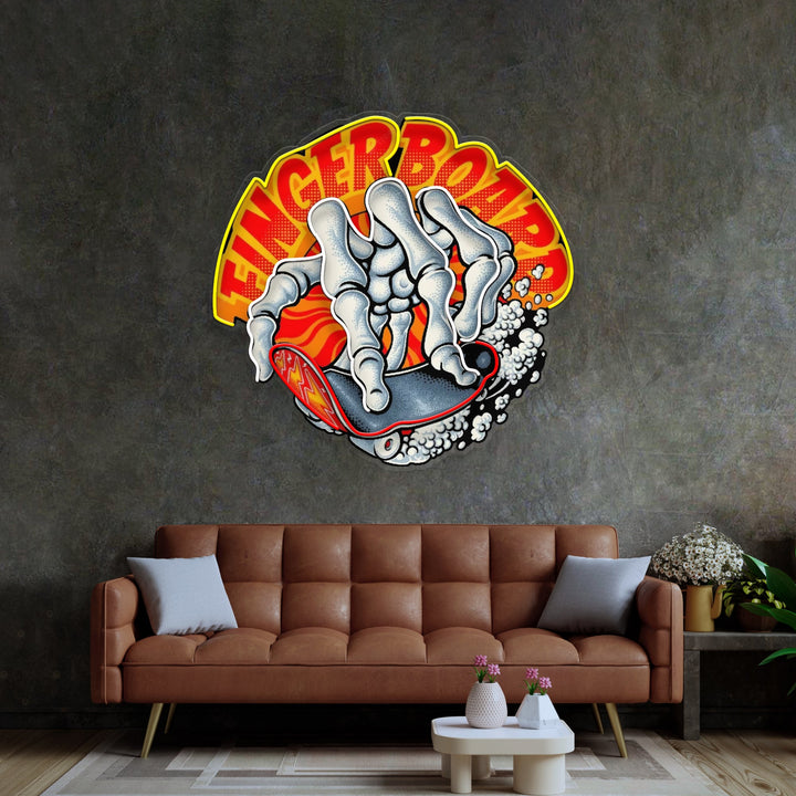 Fingerboard LED Neon Sign Light Pop Art
