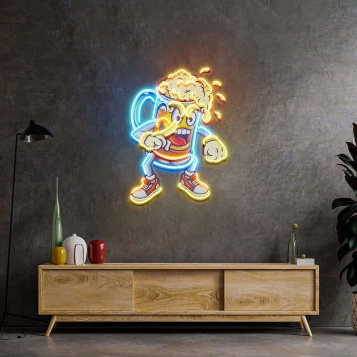 Fun Of Beer Glass LED Neon Sign Light Pop Art