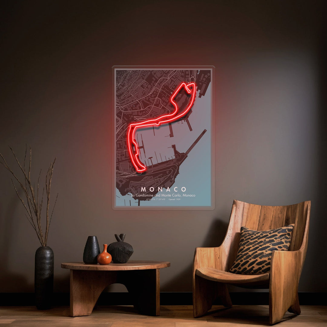 Monaco Formula F1 Circuit LED Neon Sign Light Pop Art