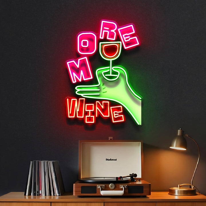 More Wine LED Neon Sign Light Pop Art