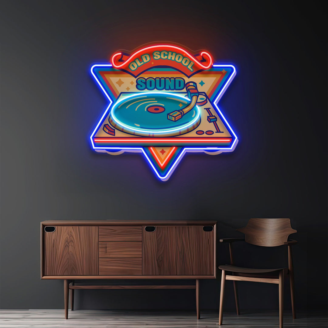 Old School Sound LED Neon Sign Light Pop Art