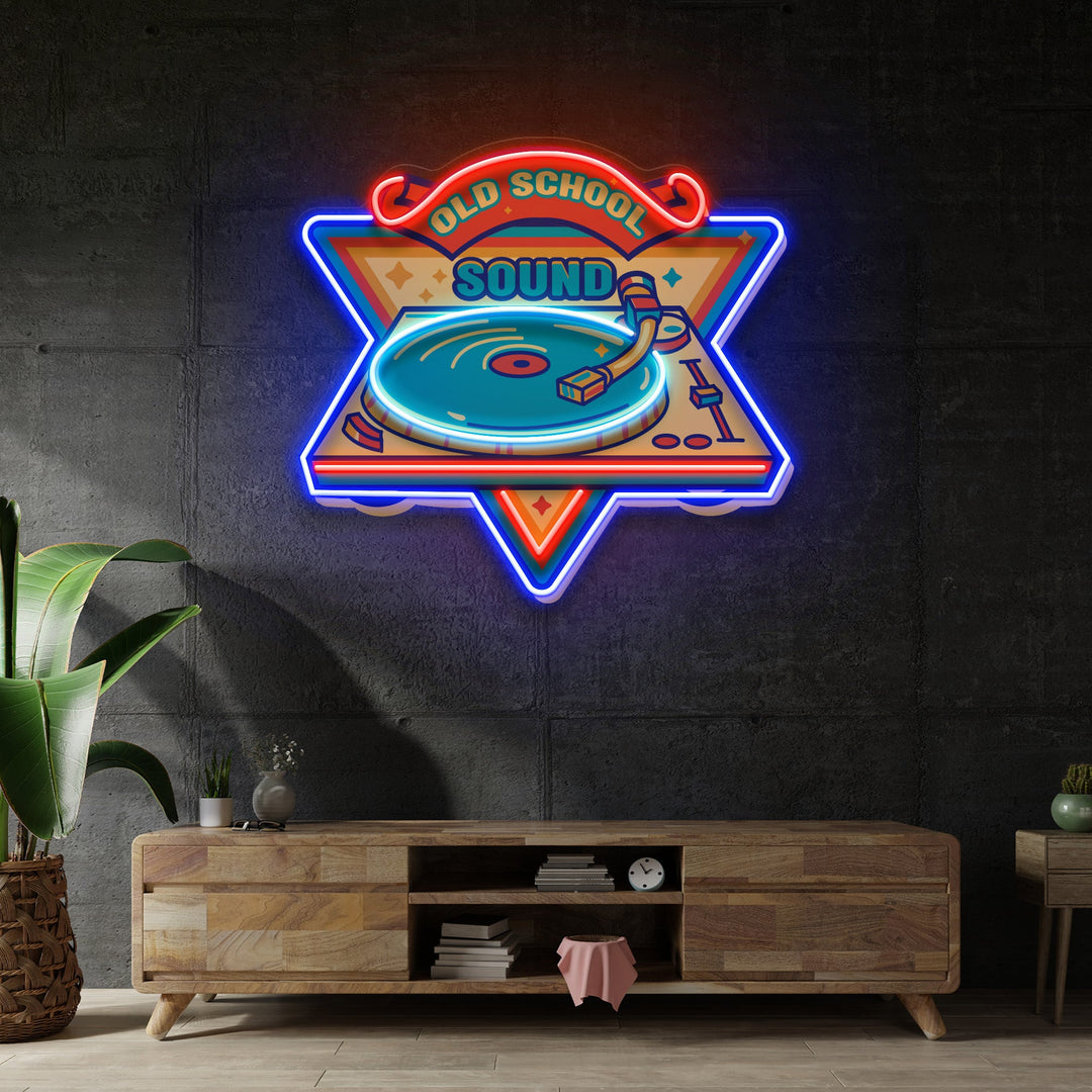 Old School Sound LED Neon Sign Light Pop Art