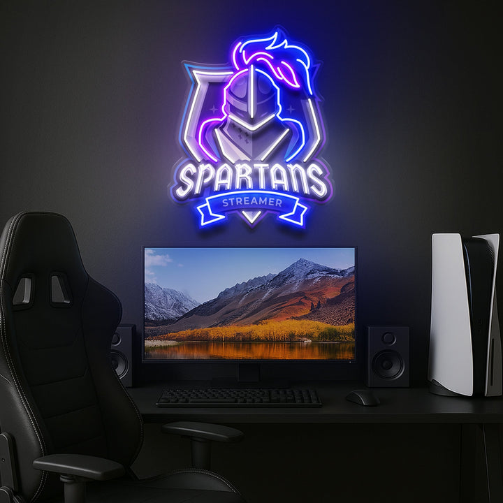 Spartans Gaming Streamer LED Neon Sign Light Pop Art