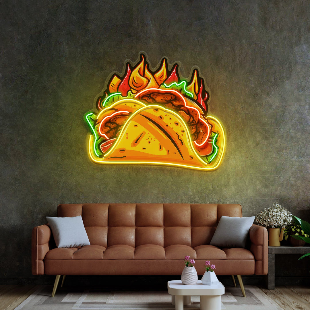 Spicy Taco LED Neon Sign Light Pop Art
