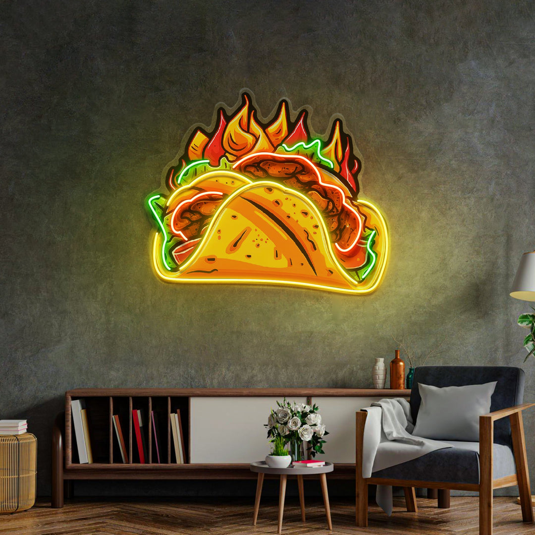 Spicy Taco LED Neon Sign Light Pop Art
