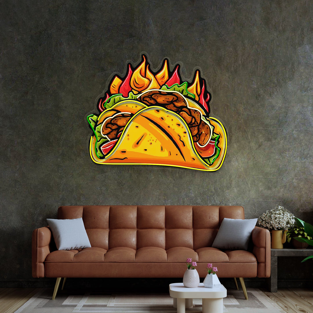 Spicy Taco LED Neon Sign Light Pop Art