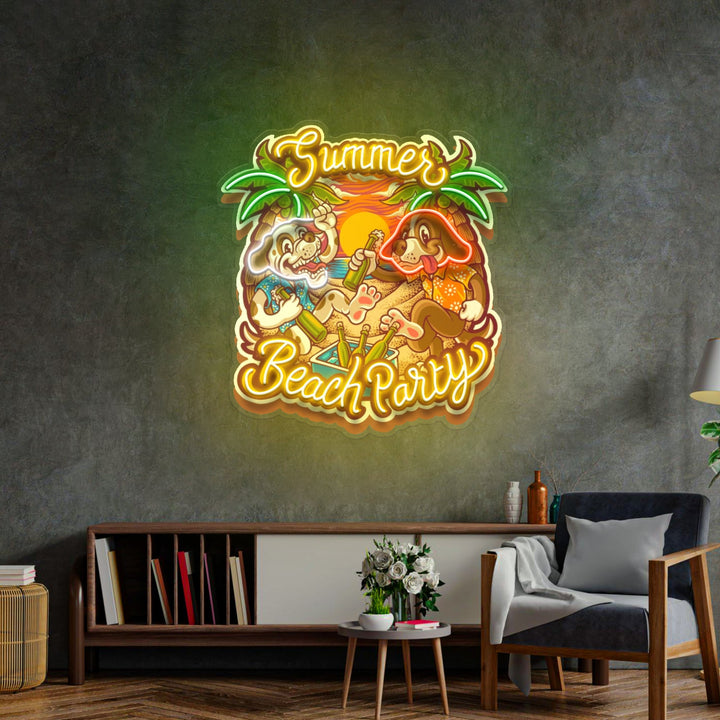 Summer Beach Party LED Neon Sign Light Pop Art