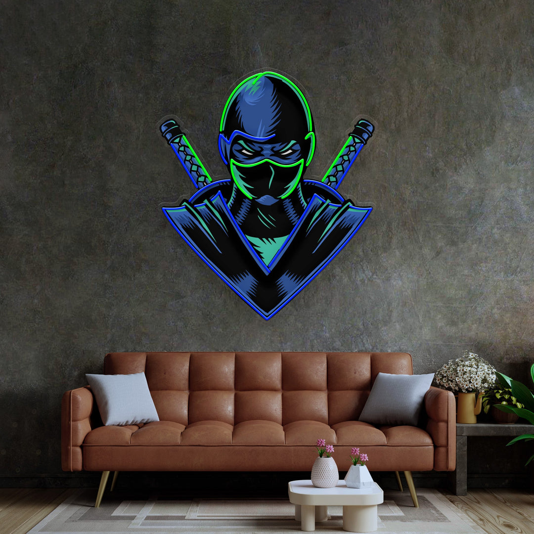Blue Ninja LED Neon Sign Light Pop Art