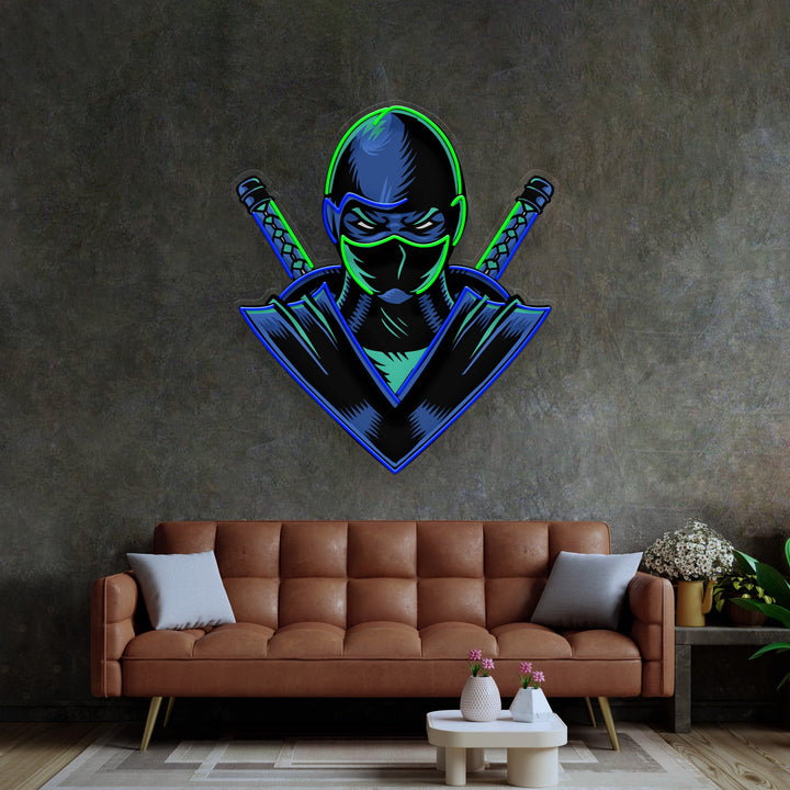 Blue Ninja LED Neon Sign Light Pop Art