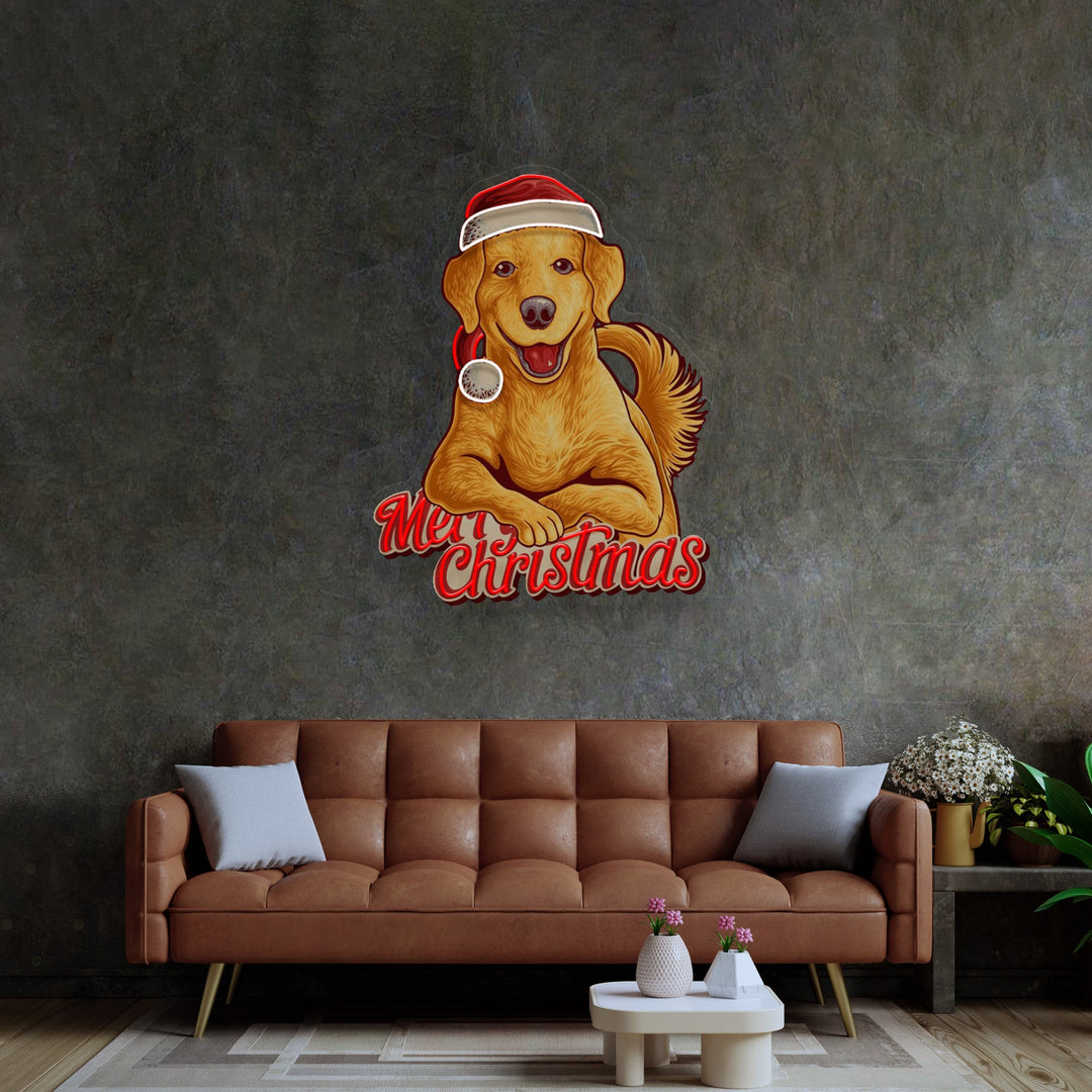 Christmas Dog LED Neon Sign Light Pop Art