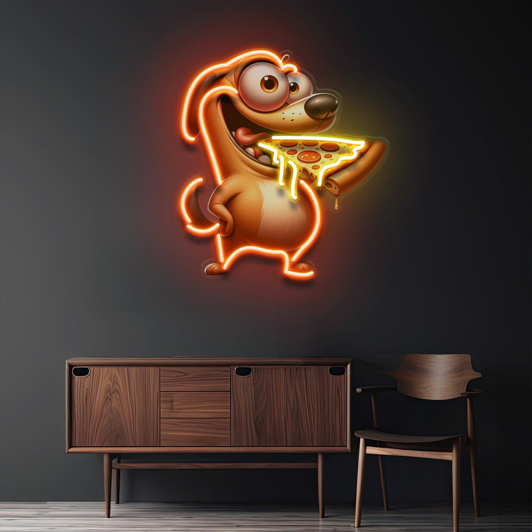 Dog Eat Pizza LED Neon Sign Light Pop Art
