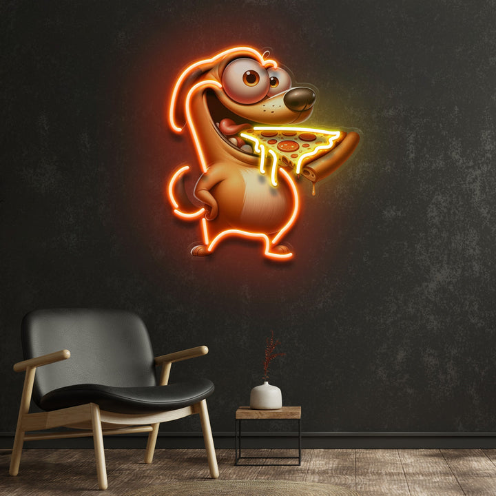 Dog Eat Pizza LED Neon Sign Light Pop Art