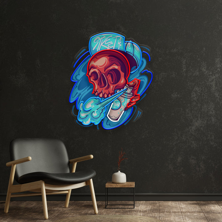 Graffiti Skull LED Neon Sign Light Pop Art