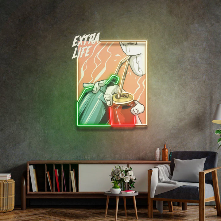 Guy Drinking Alcohol LED Neon Sign Light Pop Art