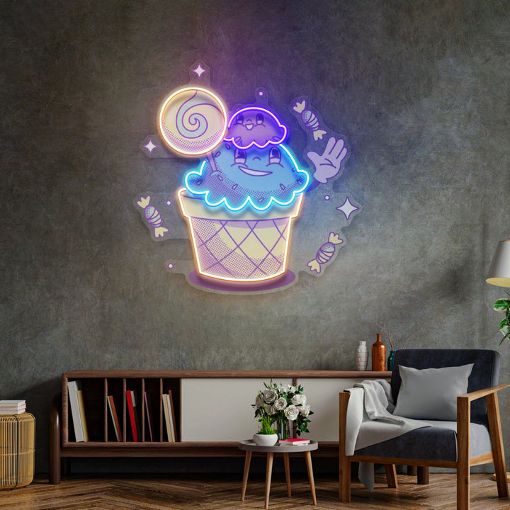 Hand Drawn Candy LED Neon Sign Light Pop Art