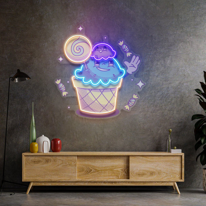 Hand Drawn Candy LED Neon Sign Light Pop Art