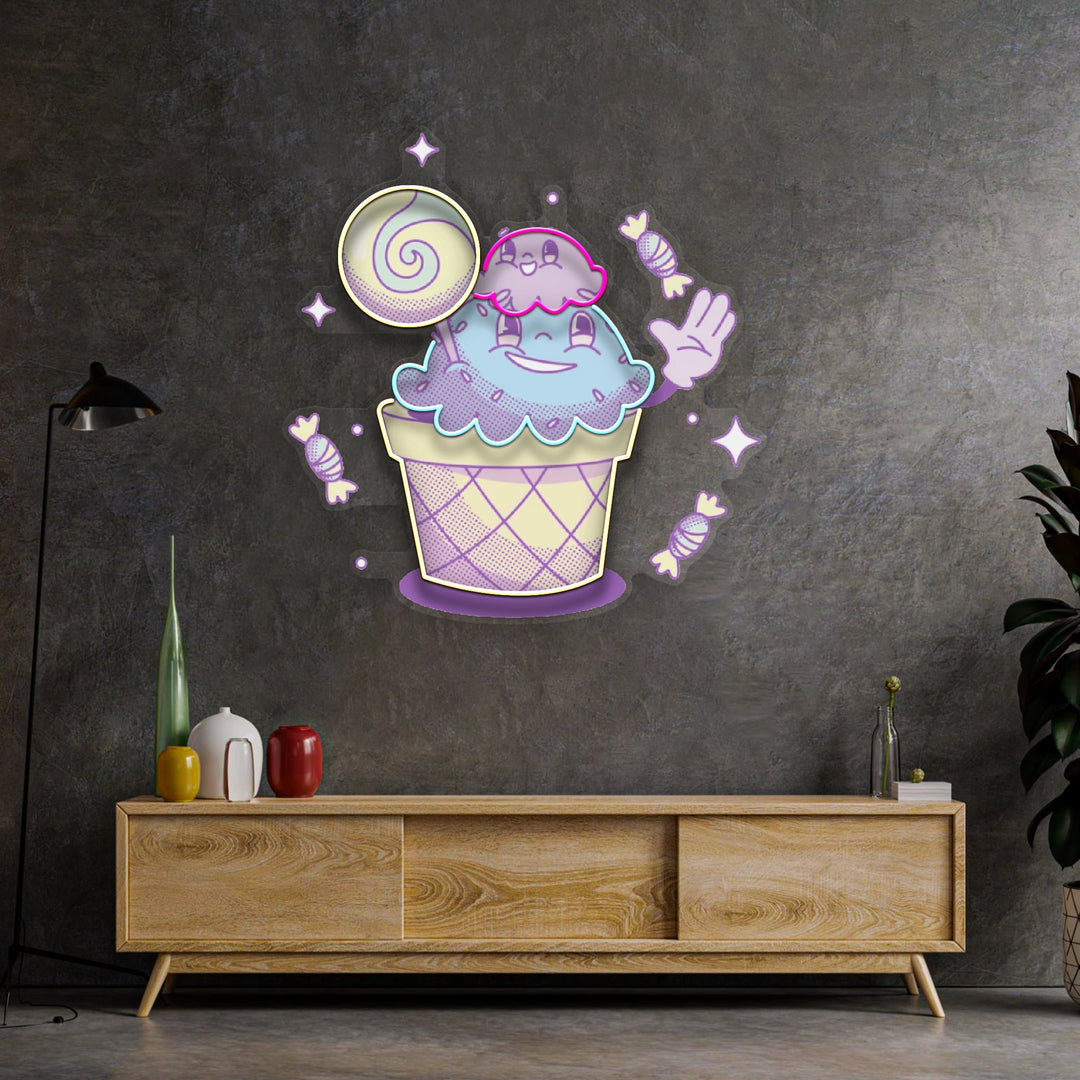 Hand Drawn Candy LED Neon Sign Light Pop Art