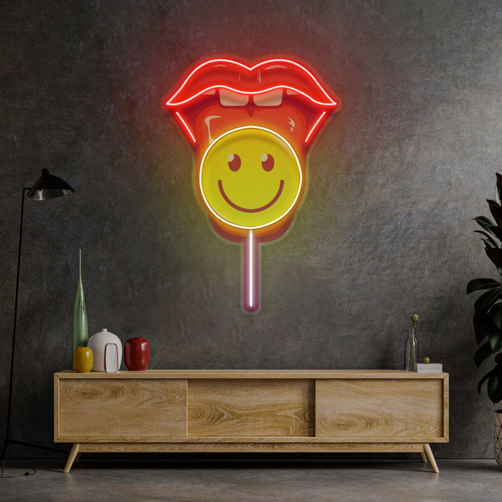 Lip Lollipop LED Neon Sign Light Pop Art