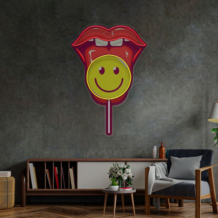 Lip Lollipop LED Neon Sign Light Pop Art