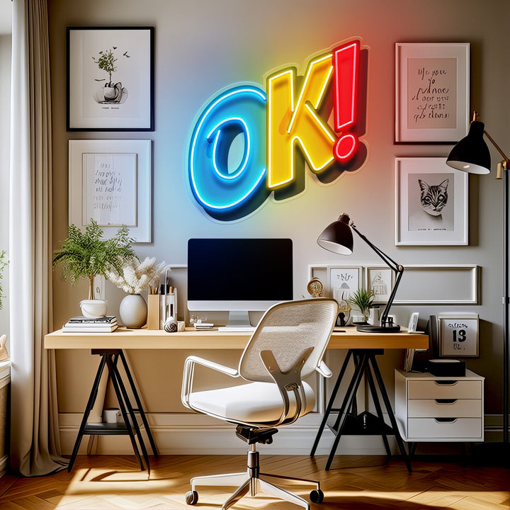 Ok Sign LED Neon Sign Light Pop Art