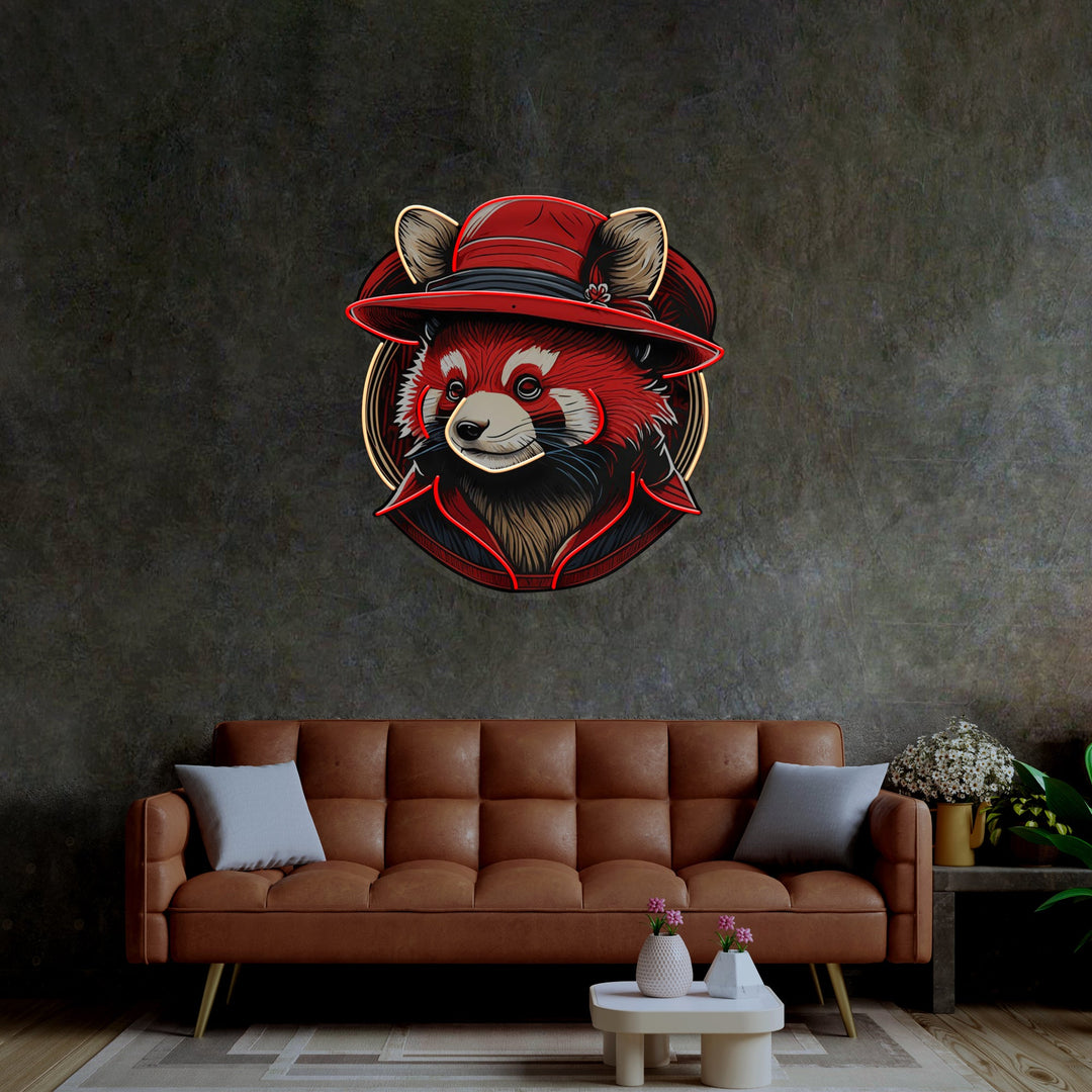 Red Racoon LED Neon Sign Light Pop Art