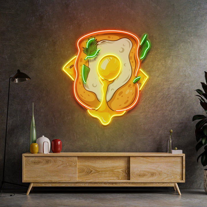 Sandwich with Egg LED Neon Sign Light Pop Art