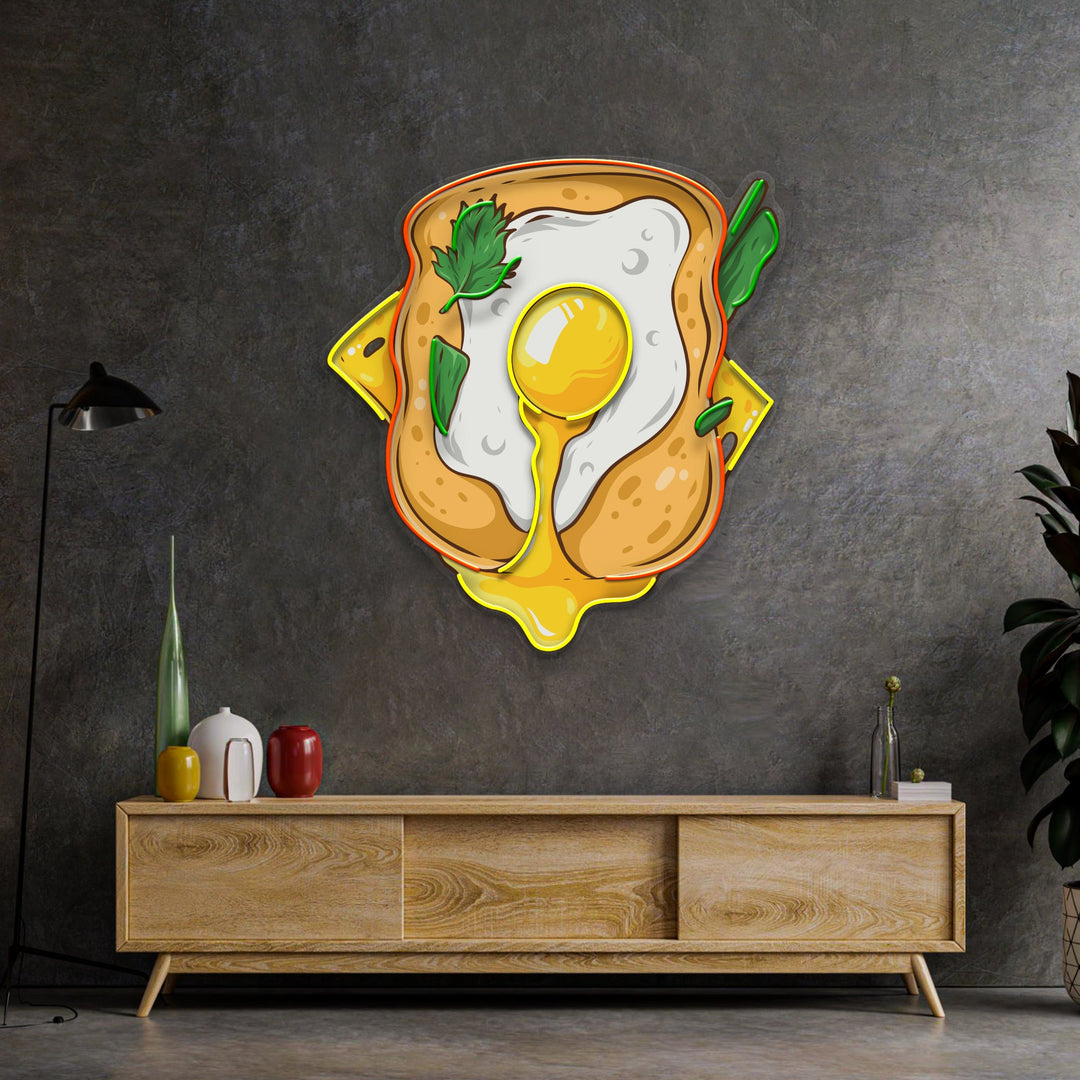 Sandwich with Egg LED Neon Sign Light Pop Art