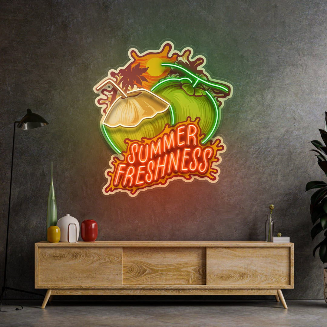 Summer Freshness Coconut LED Neon Sign Light Pop Art
