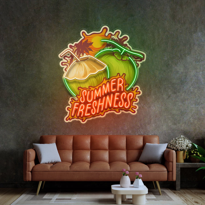 Summer Freshness Coconut LED Neon Sign Light Pop Art
