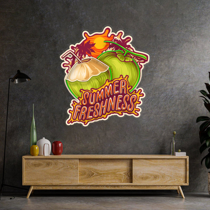 Summer Freshness Coconut LED Neon Sign Light Pop Art
