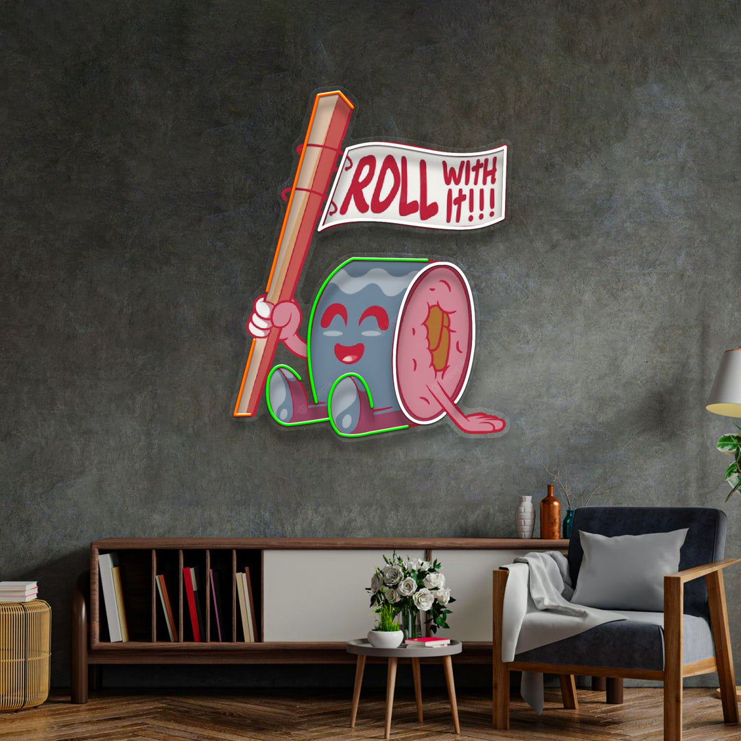 Sushi Roll Seated LED Neon Sign Light Pop Art
