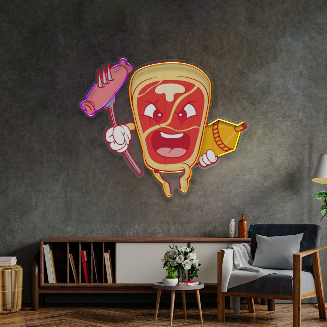 Bone Steak LED Neon Sign Light Pop Art