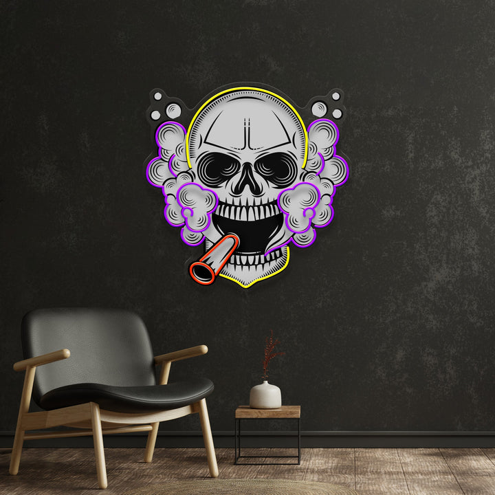 Tobacco Skull Vibe LED Neon Sign Light Pop Art