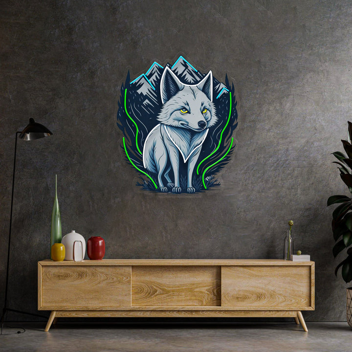 White Foxy LED Neon Sign Light Pop Art