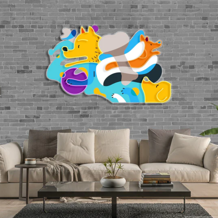 Get inspiration from Picasso Puppies Neon x Acrylic Artwork