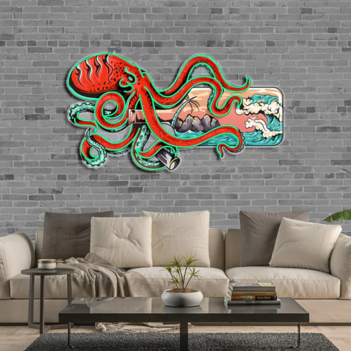 "Paradise In a Bottle" Neon x Acrylic Artwork