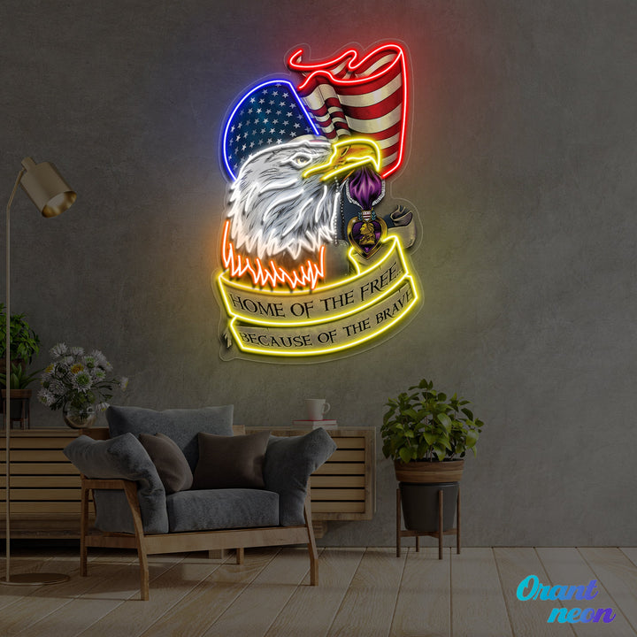 Home of the Free - American Eagle Flag
