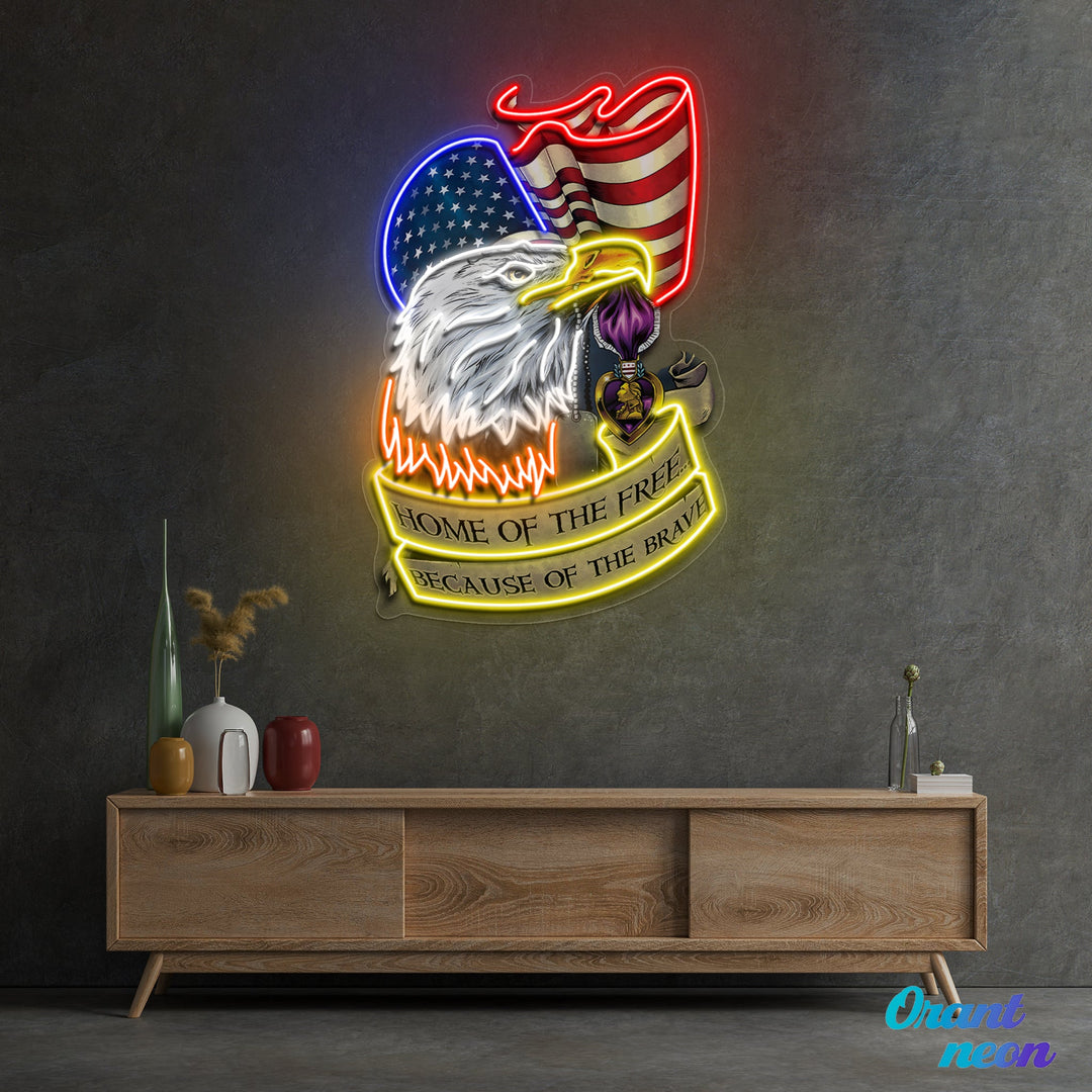 Home of the Free - American Eagle Flag