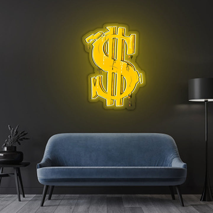 Dollar sign graffti Neon Sign x Acrylic Artwork