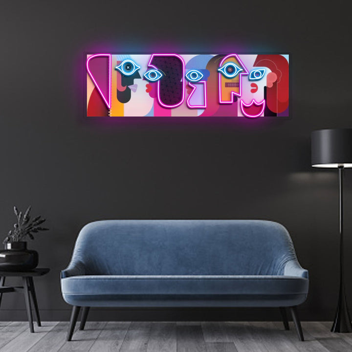 "Five Faces" Neon x Acrylic Artwork