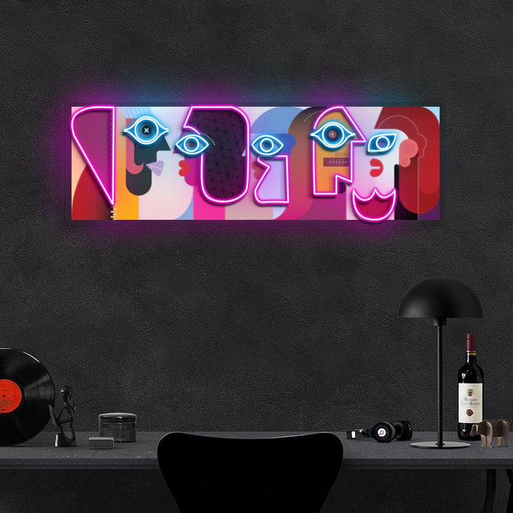 "Five Faces" Neon x Acrylic Artwork