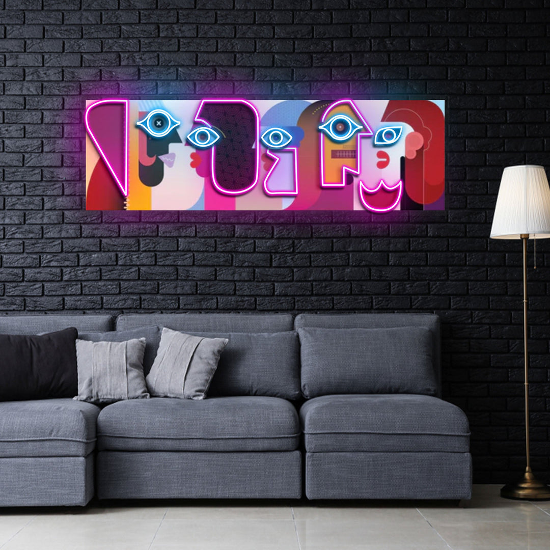 "Five Faces" Neon x Acrylic Artwork