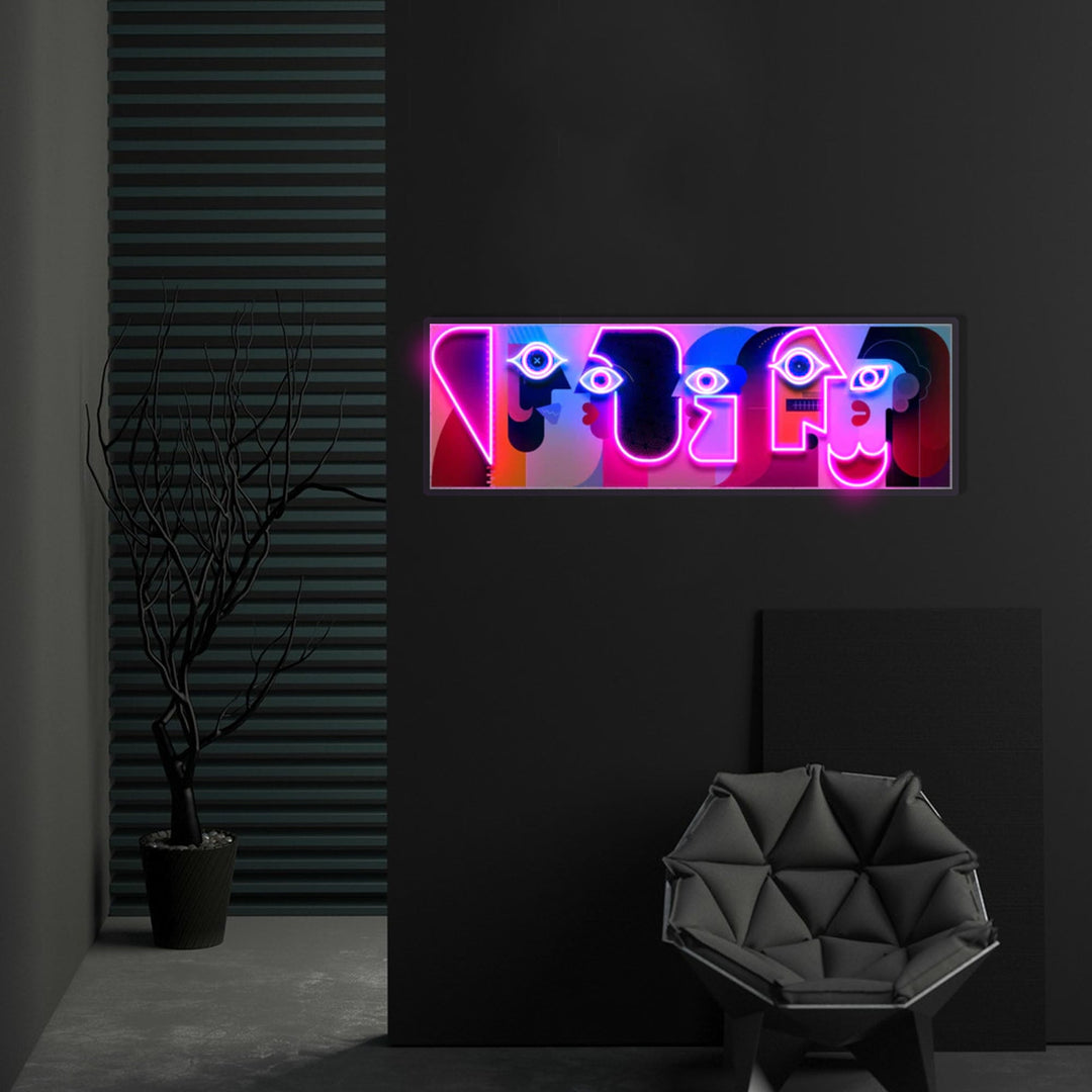 "Five Faces" Neon x Acrylic Artwork